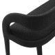 Black Boucle Open Curved Back Bench